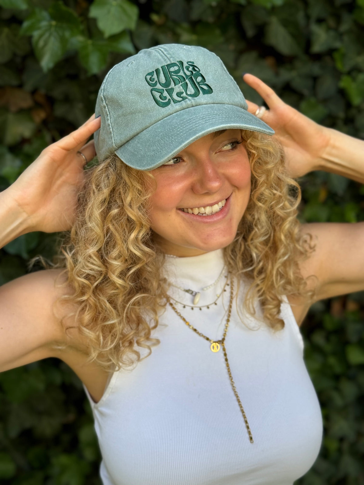 Curls Club Vintage Cap - Green to Green